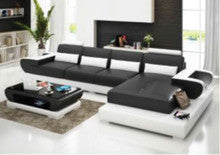 ARAD (G8003C) CHAISE SUITE + COFFEE TABLE - CHOICE OF LEATHER AND ASSORTED COLOURS AVAILABLE