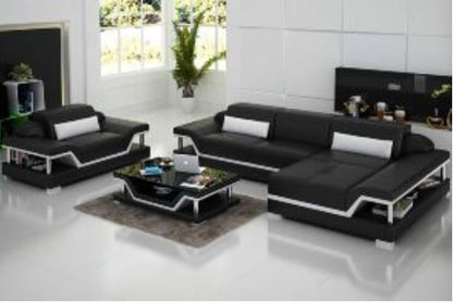 THORPE (G8004F) CHAISE SUITE + COFFEE TABLE - CHOICE OF LEATHER AND ASSORTED COLOURS AVAILABLE