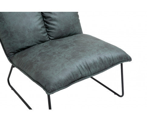 CYPRESS UPHOLSTERED LOUNGE CHAIR WITH FOOTSTOOL - DARK GREEN