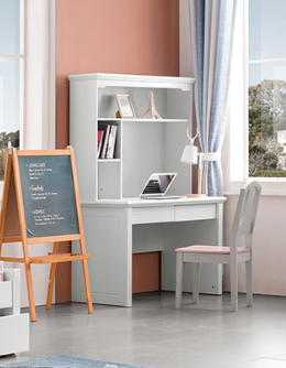 Viola Desk With Hutch - Ivory White