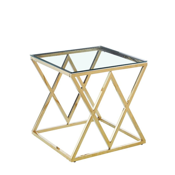 PARISIAN LAMP TABLE WITH GLASS TOP -  550(W) - GOLD
