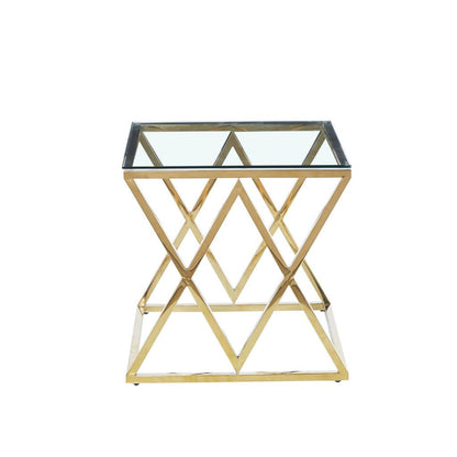 PARISIAN LAMP TABLE WITH GLASS TOP -  550(W) - GOLD