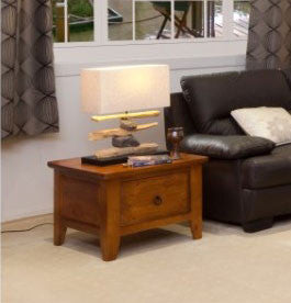 Versace (AUSSIE MADE) Straight Lamp Table With Drawer - Assorted Colours