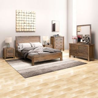ENDLICHERI QUEEN 6 PIECE (THE LOT) BEDROOM SUITE - OAK / CHOCOLATE