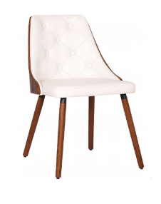 YVONNE LEATHERETTE DINING CHAIR - WHITE