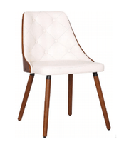 YVONNE LEATHERETTE DINING CHAIR - WHITE