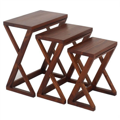 ZACK Z STYLE NEST OF TABLE - MAHOGANY OR CHOCOLATE
