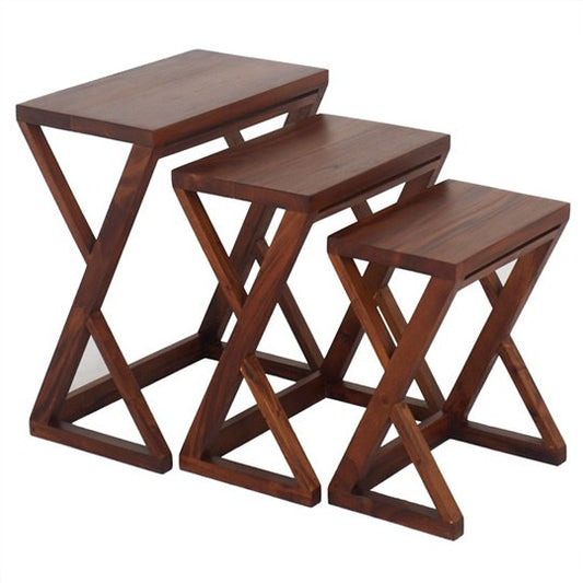 ZACK Z STYLE NEST OF TABLE - MAHOGANY OR CHOCOLATE